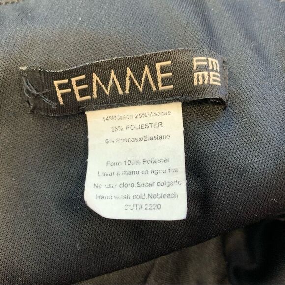 Femme Black Beaded Embellished neckline dress Sz 6 - Picture 9 of 10